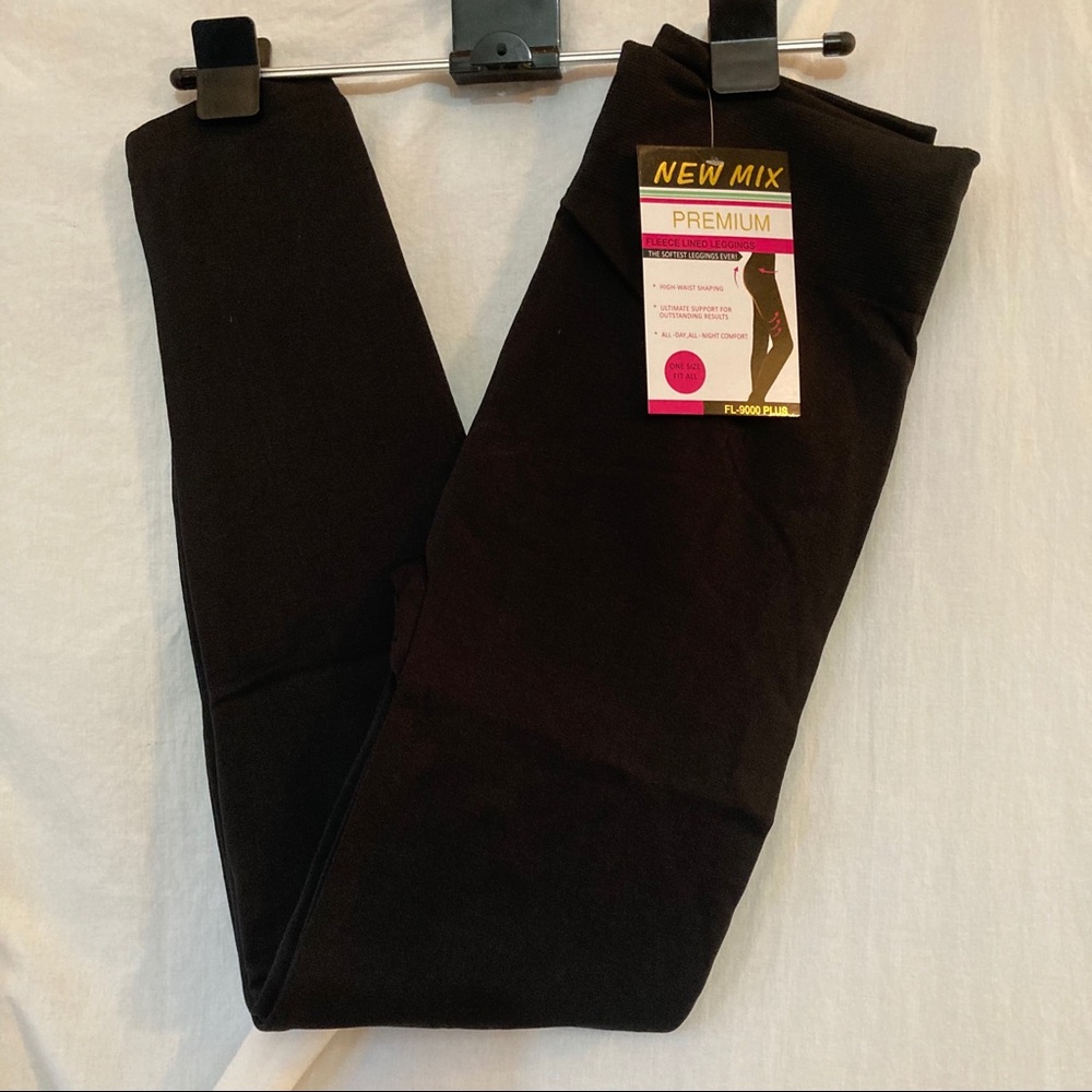New Mix Black Plus Size Fleece Lined Leggings